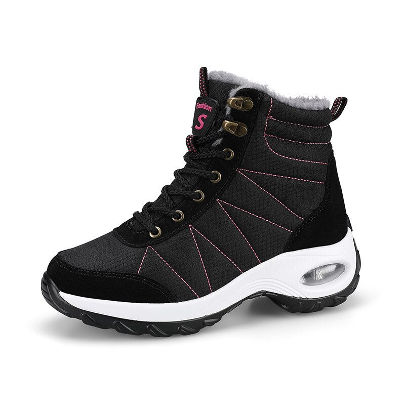 Autumn And Winter High-top Snow Boots Women's Wear-resistant Cotton Shoes Plus Velvet