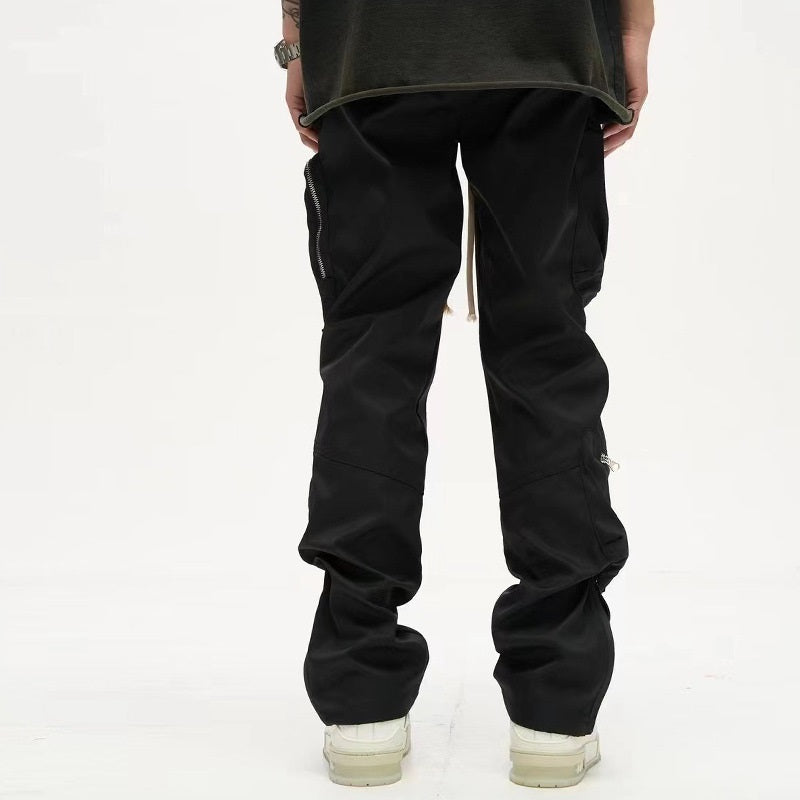 American Street Multi-pocket Cargo Pants Straight Ins Mechanical Style