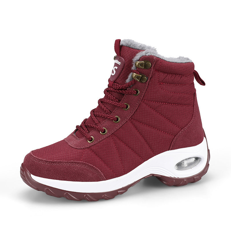 Autumn And Winter High-top Snow Boots Women's Wear-resistant Cotton Shoes Plus Velvet