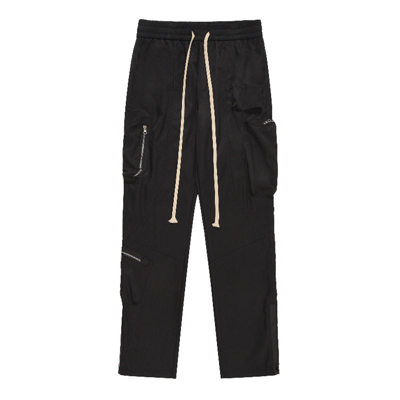 American Street Multi-pocket Cargo Pants Straight Ins Mechanical Style