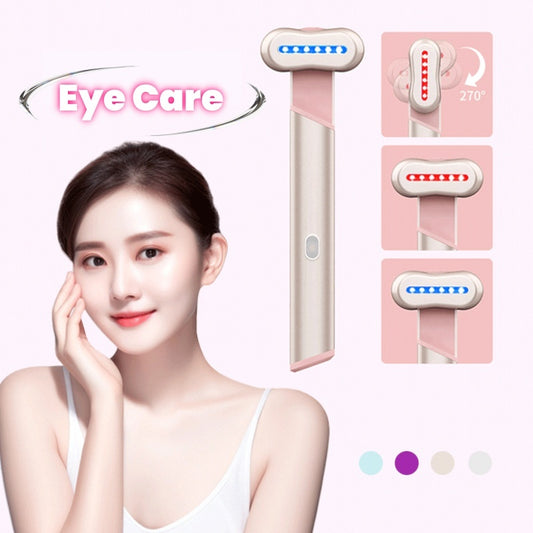 4 Colors Electric Eye Massager Red Blue Light Massage Eye Beautification Instrument Therapeutic Warmth Face Massage