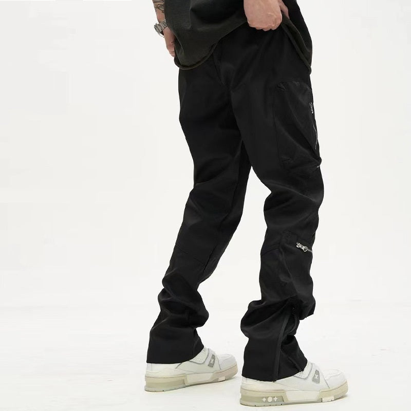 American Street Multi-pocket Cargo Pants Straight Ins Mechanical Style